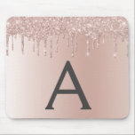 Tapis De Souris Rose Gold - Pink Sparkle Parties scintillant Nom d<br><div class="desc">Blush Pink - Rose Gold Faux Étincelle et Parties scintillant de goutte sur Ombre Metallic Foil Monogram Nom et Initiale Monogram Mouse pad. Ce luxueux Mousepad chic et monogrammed est parfait pour la maison ou le bureau et serait un cadeau parfait pour un étudiant ou un collègue. Veuillez contacter le...</div>