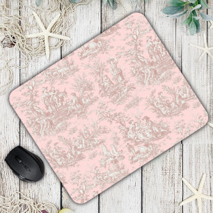 Tapis De Souris Rose Gold Romantique Vintage Toile de Jouy Françai