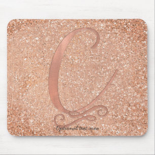 Tapis De Souris Rose Gold Rose Glam Lettre Initiale Nom C Personna