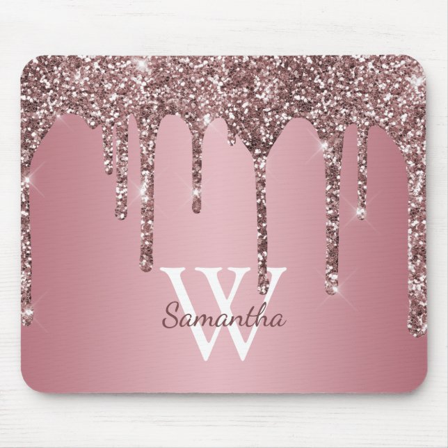 Tapis De Souris Rose Gold Rose Parties scintillant Drives Sparkle  (Devant)