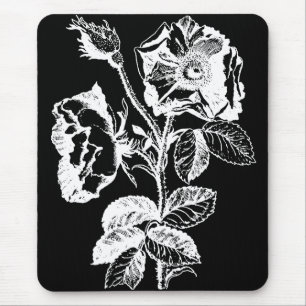 Tapis De Souris Rose gothique noire antique