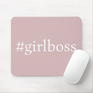 Tapis de souris rose Hashtag Girl Boss