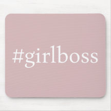 Tapis de souris rose Hashtag Girl Boss