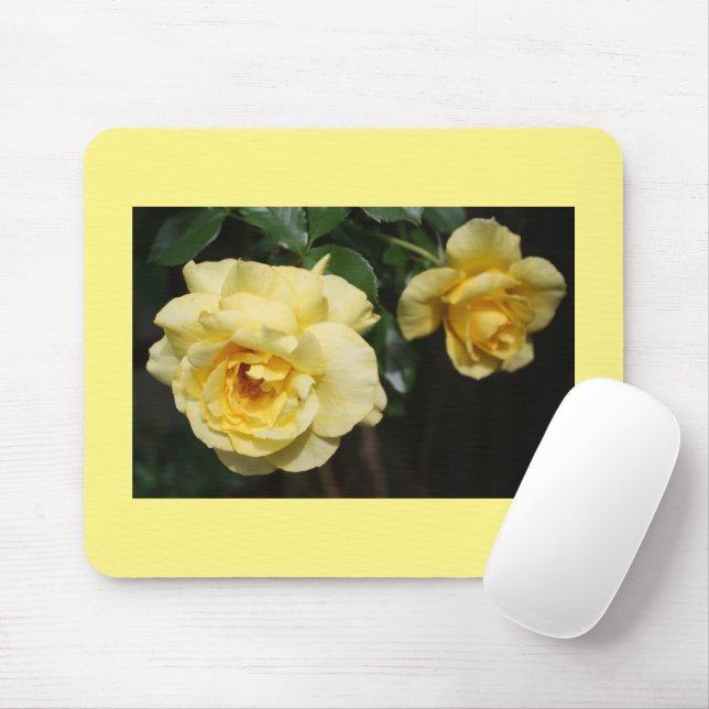 Tapis De Souris Rose jaune Mousepad (Avec souris)