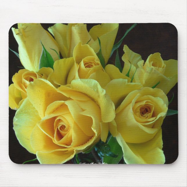 Tapis De Souris Rose jaune Mousepad (Devant)