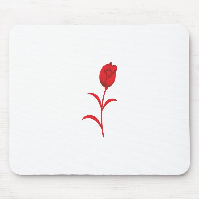 Tapis De Souris Rose Madder, Rouge lave, design floral (Devant)