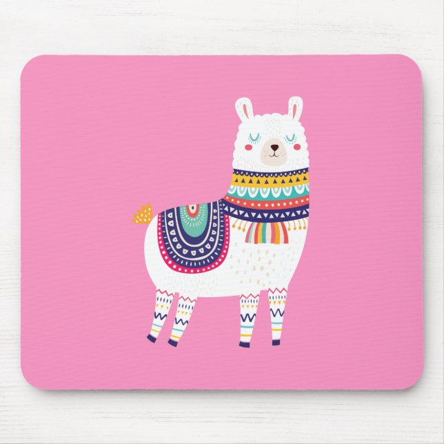 Tapis De Souris Rose mignon de lama (Devant)