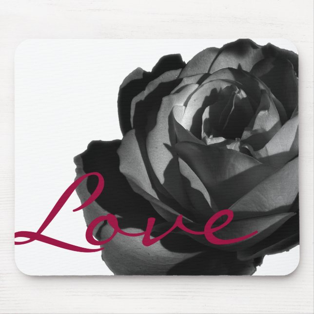 Tapis de souris Rose noire rouge fleurie (Devant)