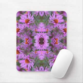 Tapis De Souris Rose Nouvelle-Angleterre Aster Flowers Abstrait