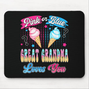 Tapis De Souris Rose ou bleu l'arrière-grand-mère adore la glace d
