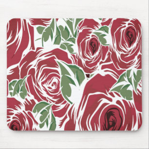Tapis De Souris Rose Pays rouge vert vintage floral