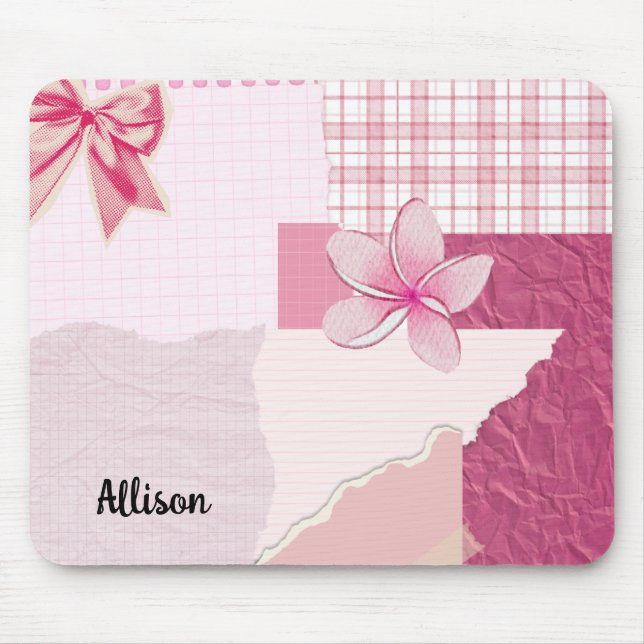 Tapis de souris rose personnalisé (Devant)
