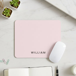 Tapis de souris rose personnalisé avec monogramme