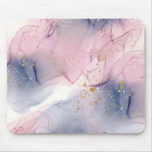 Tapis De Souris Rose Pervenche Éthéré et Fantaisie Glamour Dorée E