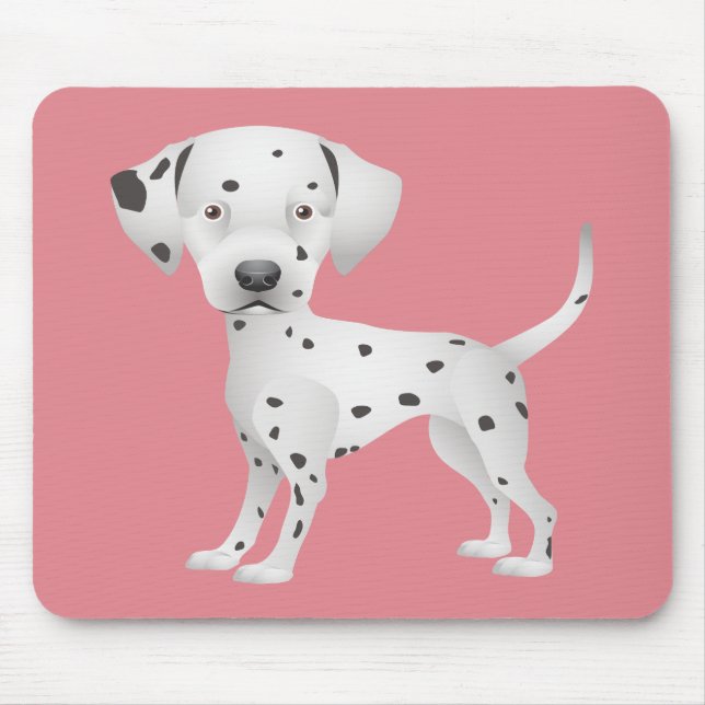 Tapis de souris rose pour chiot dalmatien (Devant)