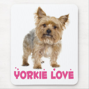 Tapis de souris rose pour chiot Terrier du Yorkshi