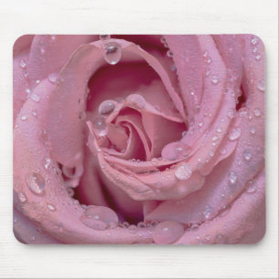 Tapis De Souris Rose rose avec gouttes