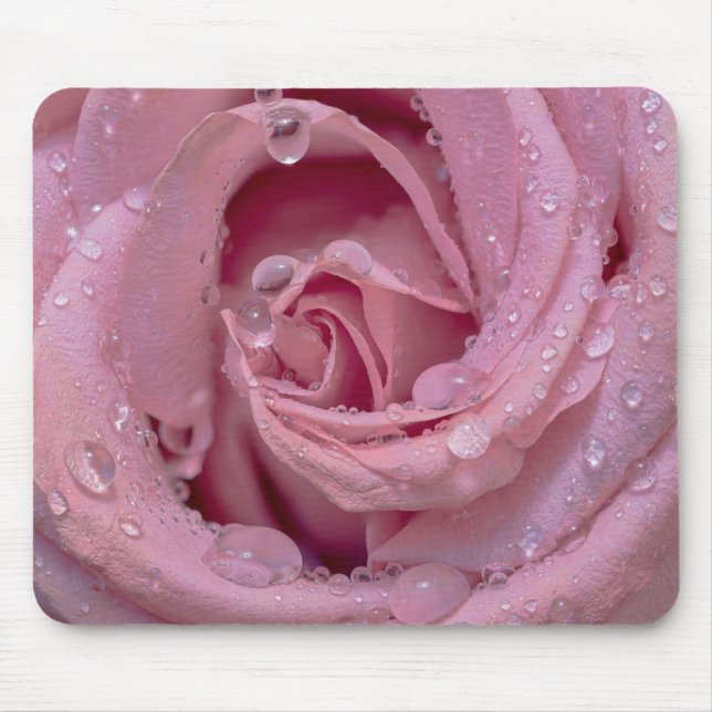 Tapis De Souris Rose rose avec gouttes (Devant)