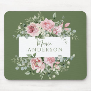 Tapis De Souris Rose rose blush personnalisée