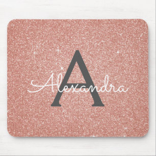 Tapis De Souris Rose Rose Gold Sparkhe Parties scintillant Nom du