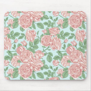 Tapis De Souris Rose rose Jardin Bouquet Motif