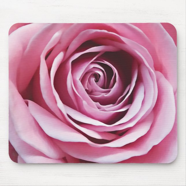 Tapis De Souris Rose rose roseraie fleur romantique aquarelle flor (Devant)