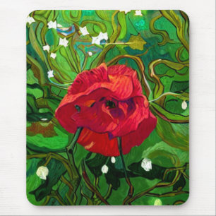 TAPIS DE SOURIS ROSE ROUGE 