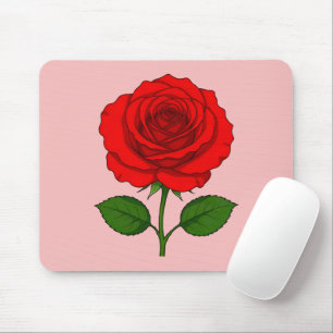 Tapis de souris Rose Rouge