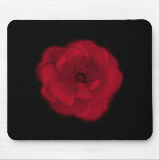 Tapis De Souris Rose rouge. Fond noir