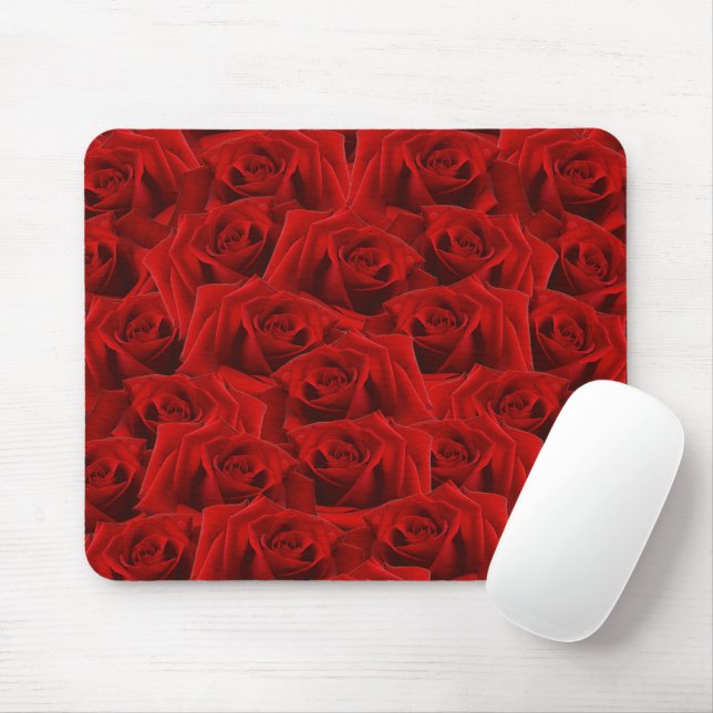 Tapis De Souris Rose rouge romantique (Avec souris)