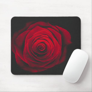 Tapis De Souris Rose rouge sur effet vintage arrière - plan noir