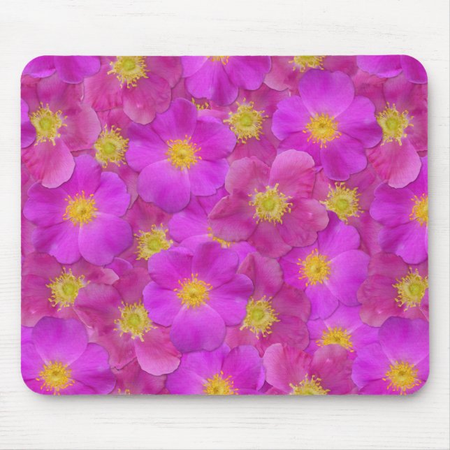 Tapis De Souris Rose sauvage Motif sans couture (Devant)