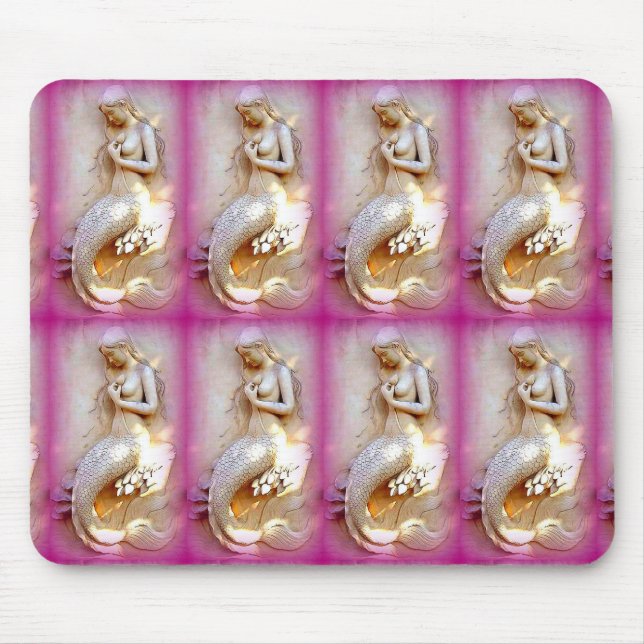 tapis de souris rose sirènes assises (Devant)