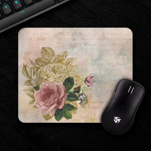 Tapis De Souris Rose Steampunk Pink and Gold Sophisticated