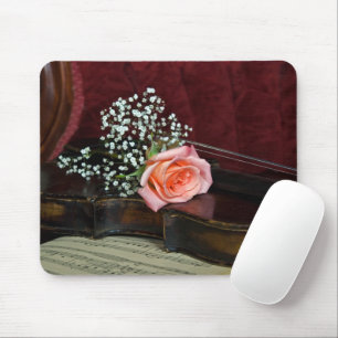 Tapis De Souris Rose Sur Vieux Violon