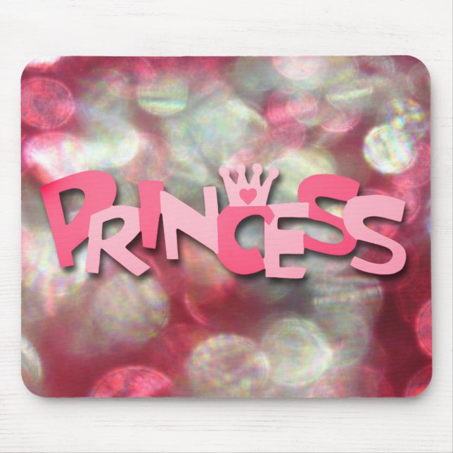 Tapis De Souris Rose Tendance Princesse Bokeh (Devant)