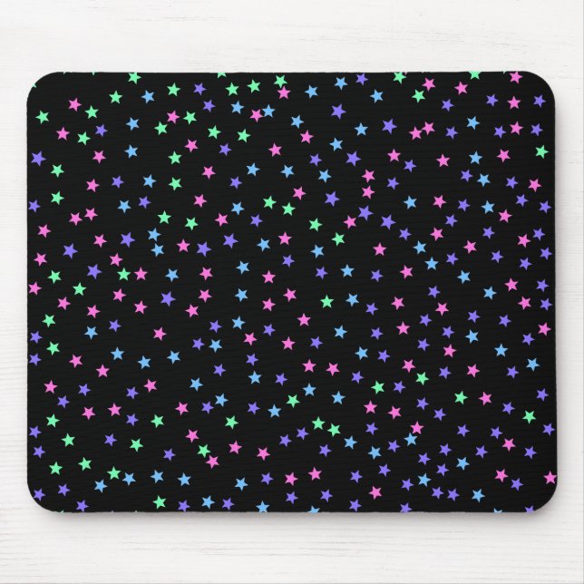Tapis De Souris Rose Vert bleu violet étoiles Motif (Devant)