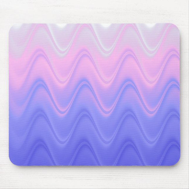 Tapis De Souris Rose Violet Abstrait Ondulé (Devant)