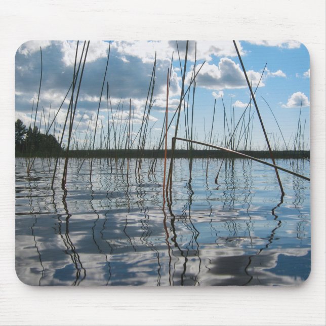 Tapis De Souris Roseaux et reflets sur le lac Rice (Devant)