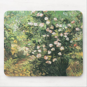 Tapis De Souris Rosebush in Blossom par Vincent van Gogh