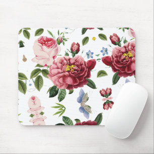 Tapis De Souris Roses anglaises roses élégantes vintage romantique