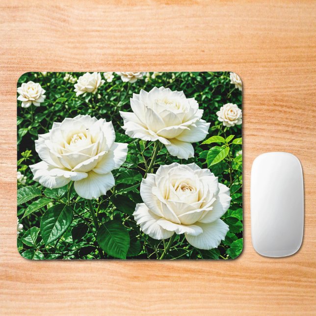 Tapis de souris Roses Blanches (Créateur téléchargé)