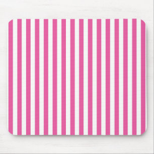 Tapis De Souris Roses Chauds et Rayures Verticales Blanches Charma