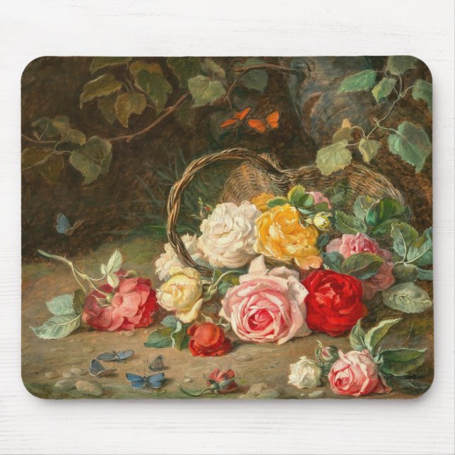 Tapis De Souris Roses dans un panier - Josef Neugebauer (Devant)