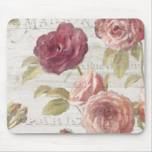 Tapis De Souris Roses de Français de rose en pastel