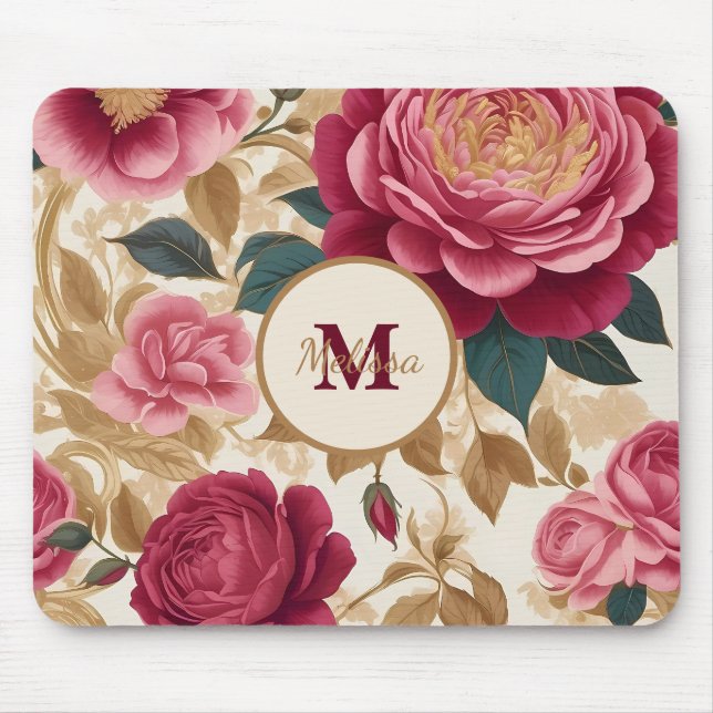 Tapis De Souris Roses de jardin opulent (Devant)