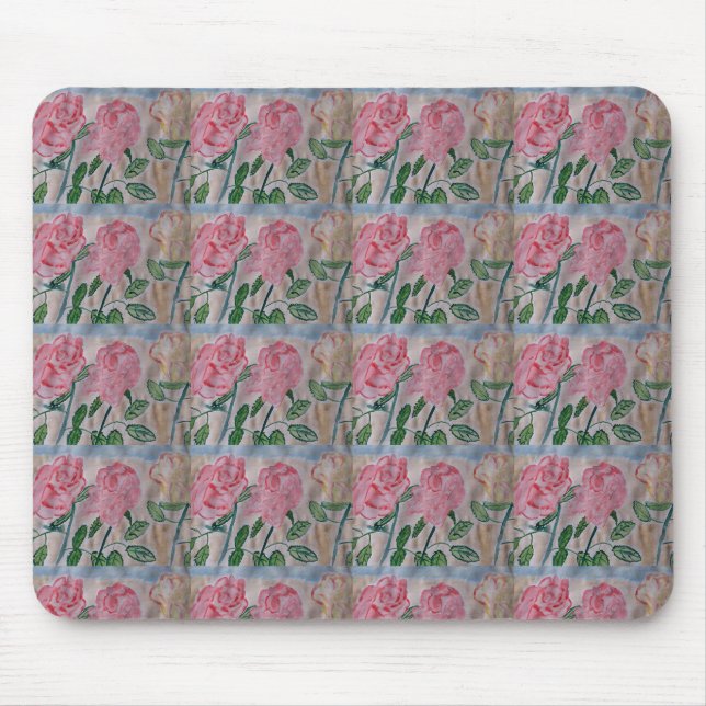 Tapis De Souris Roses d'été Abstraits (Devant)