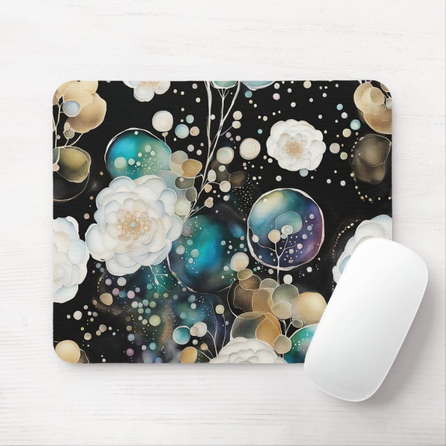 Tapis De Souris Roses Et Bulles Abstraits (Avec souris)