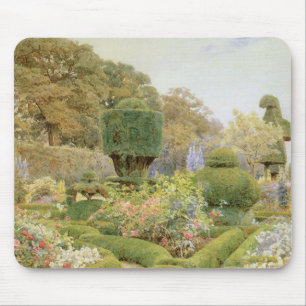 Tapis De Souris Roses et Œillets d'Elgood, Jardin Anglais Vintage