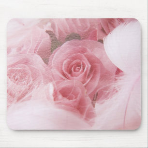 Tapis De Souris Roses et plumes roses et poireaux